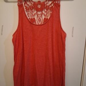 Women's Red Lace Back Tank Top